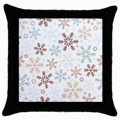 Christmas Background With Snowflake And Star Seamless Pattern Throw Pillow Case (black) by Jancukart