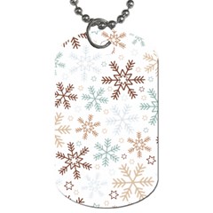 Christmas Background With Snowflake And Star Seamless Pattern Dog Tag (one Side) by Jancukart