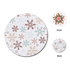 Christmas Background With Snowflake And Star Seamless Pattern Playing Cards Single Design (round)