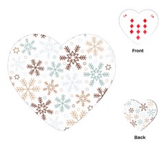 Christmas Background With Snowflake And Star Seamless Pattern Playing Cards Single Design (heart) by Jancukart