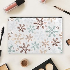 Christmas Background With Snowflake And Star Seamless Pattern Cosmetic Bag (large)