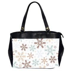 Christmas Background With Snowflake And Star Seamless Pattern Oversize Office Handbag (2 Sides)