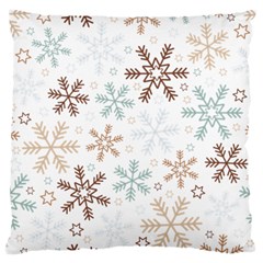 Christmas Background With Snowflake And Star Seamless Pattern Large Cushion Case (one Side)