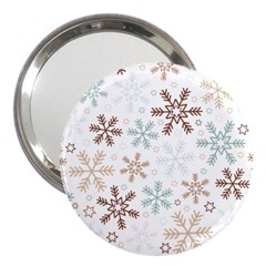 Christmas Background With Snowflake And Star Seamless Pattern 3  Handbag Mirrors