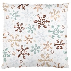 Christmas Background With Snowflake And Star Seamless Pattern Standard Flano Cushion Case (two Sides) by Jancukart