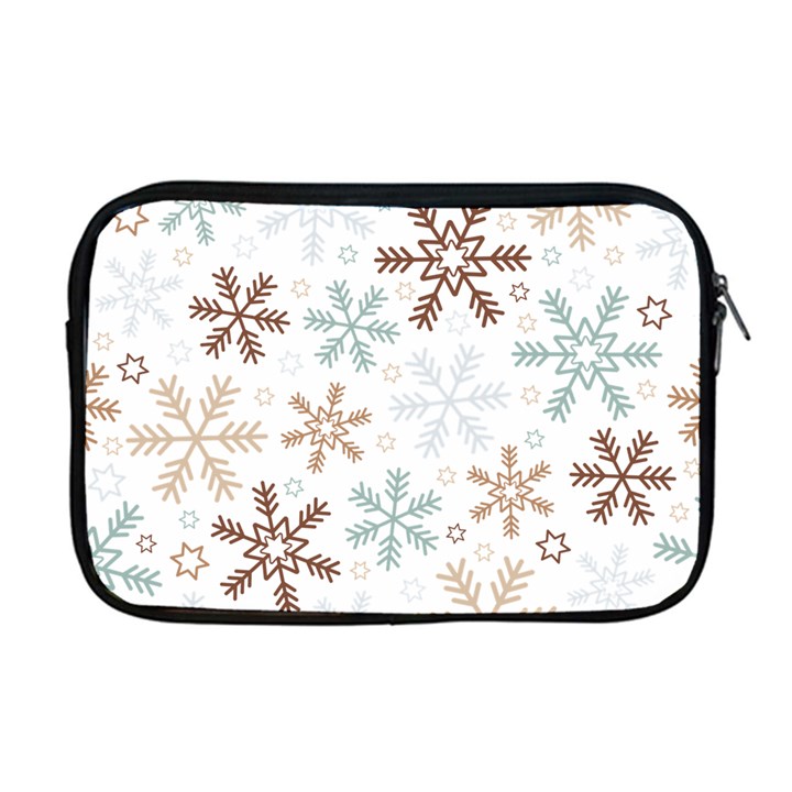 Christmas Background With Snowflake And Star Seamless Pattern Apple MacBook Pro 17  Zipper Case