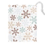 Christmas Background With Snowflake And Star Seamless Pattern Drawstring Pouch (4XL) Front