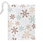 Christmas Background With Snowflake And Star Seamless Pattern Drawstring Pouch (4XL) Back