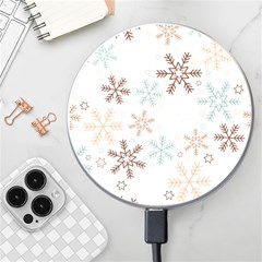 Christmas Background With Snowflake And Star Seamless Pattern Wireless Charger by Jancukart