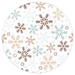 Christmas Background With Snowflake And Star Seamless Pattern Round Trivet by Jancukart