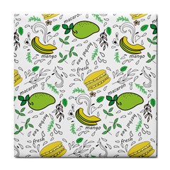 Hamburger With Fruits Seamless Pattern Tile Coaster