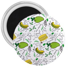 Hamburger With Fruits Seamless Pattern 3  Magnets