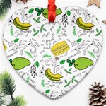 Hamburger With Fruits Seamless Pattern Ornament (Heart) Front