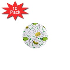 Hamburger With Fruits Seamless Pattern 1  Mini Magnet (10 Pack) 