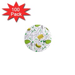 Hamburger With Fruits Seamless Pattern 1  Mini Magnets (100 Pack) 