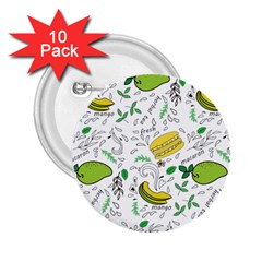 Hamburger With Fruits Seamless Pattern 2 25  Buttons (10 Pack) 