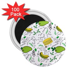 Hamburger With Fruits Seamless Pattern 2 25  Magnets (100 Pack) 