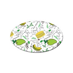 Hamburger With Fruits Seamless Pattern Sticker Oval (100 Pack) by Jancukart