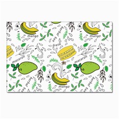 Hamburger With Fruits Seamless Pattern Postcard 4 x 6  (pkg Of 10)