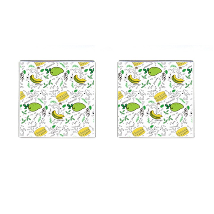 Hamburger With Fruits Seamless Pattern Cufflinks (Square)