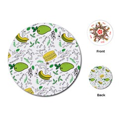 Hamburger With Fruits Seamless Pattern Playing Cards Single Design (round)