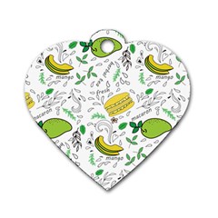 Hamburger With Fruits Seamless Pattern Dog Tag Heart (two Sides) by Jancukart