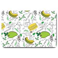 Hamburger With Fruits Seamless Pattern Large Doormat