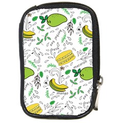 Hamburger With Fruits Seamless Pattern Compact Camera Leather Case by Jancukart