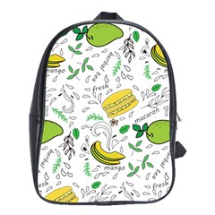 Hamburger With Fruits Seamless Pattern School Bag (xl)