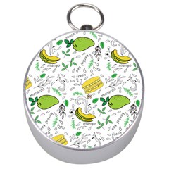 Hamburger With Fruits Seamless Pattern Silver Compasses by Jancukart