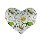 Hamburger With Fruits Seamless Pattern Standard 16  Premium Flano Heart Shape Cushions Front