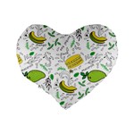 Hamburger With Fruits Seamless Pattern Standard 16  Premium Flano Heart Shape Cushions Back