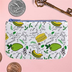 Hamburger With Fruits Seamless Pattern Large Coin Purse by Jancukart