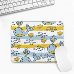 Cartoon Whale Seamless Background Small Mousepad