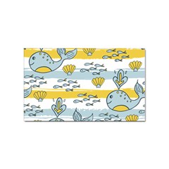 Cartoon Whale Seamless Background Sticker Rectangular (100 Pack) by Jancukart