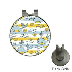 Cartoon Whale Seamless Background Hat Clips With Golf Markers