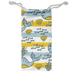 Cartoon Whale Seamless Background Jewelry Bag by Jancukart