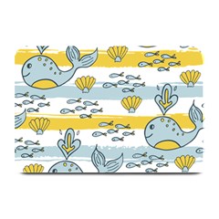 Cartoon Whale Seamless Background Plate Mats by Jancukart