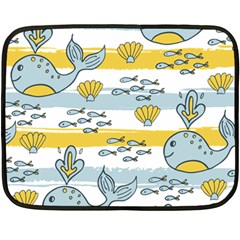 Cartoon Whale Seamless Background Fleece Blanket (mini)