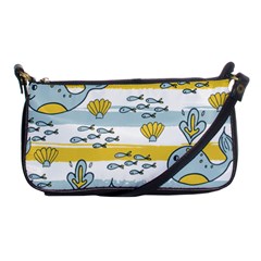 Cartoon Whale Seamless Background Shoulder Clutch Bag