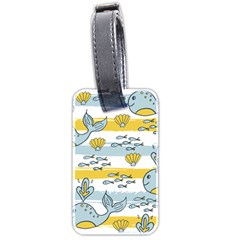 Cartoon Whale Seamless Background Luggage Tag (two Sides) by Jancukart