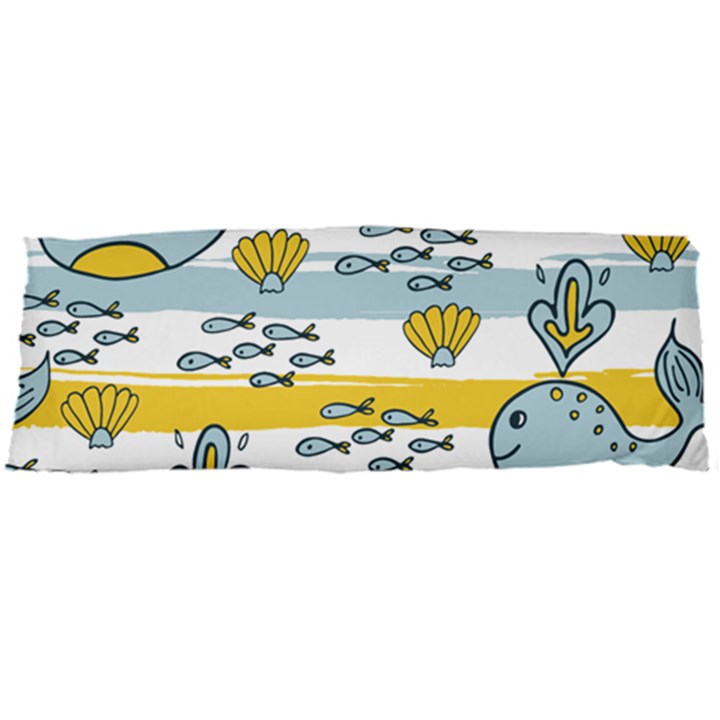 Cartoon Whale Seamless Background Body Pillow Case Dakimakura (Two Sides)