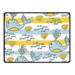 Cartoon Whale Seamless Background Double Sided Fleece Blanket (small) 