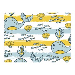 Cartoon Whale Seamless Background Double Sided Flano Blanket (mini)  by Jancukart