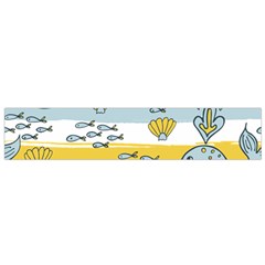 Cartoon Whale Seamless Background Small Flano Scarf