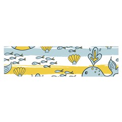 Cartoon Whale Seamless Background Oblong Satin Scarf (16  X 60 )