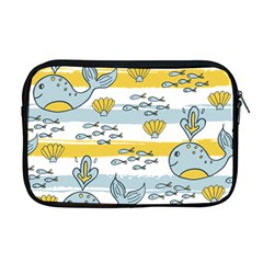 Cartoon Whale Seamless Background Apple Macbook Pro 17  Zipper Case