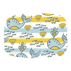 Cartoon Whale Seamless Background Mini Square Pill Box by Jancukart