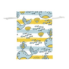 Cartoon Whale Seamless Background Lightweight Drawstring Pouch (s)