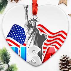 New York City Holiday United States Usa Ornament (heart)